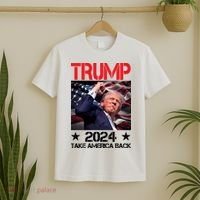 Donald Trump Fist Pump Take America Back 2024 Usa T-Shirt thumb 2