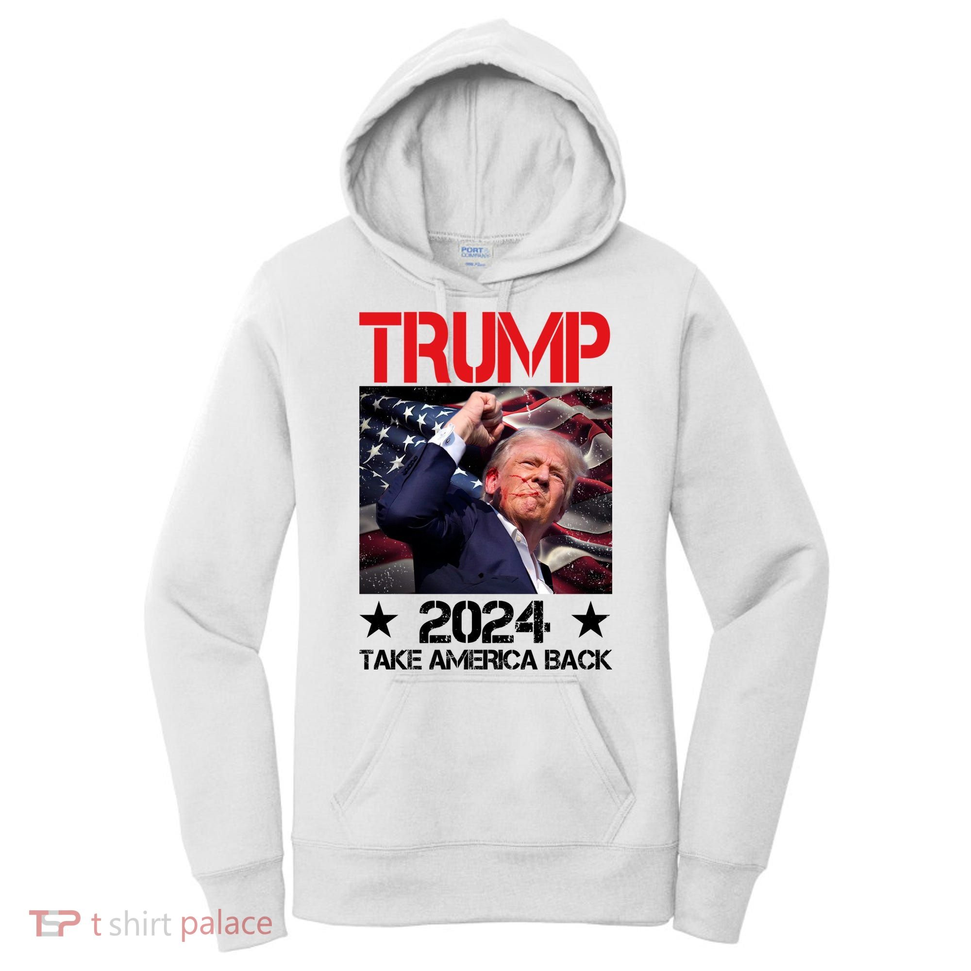 Donald Trump Fist Pump Take America Back 2024 Usa Women's Hoodie