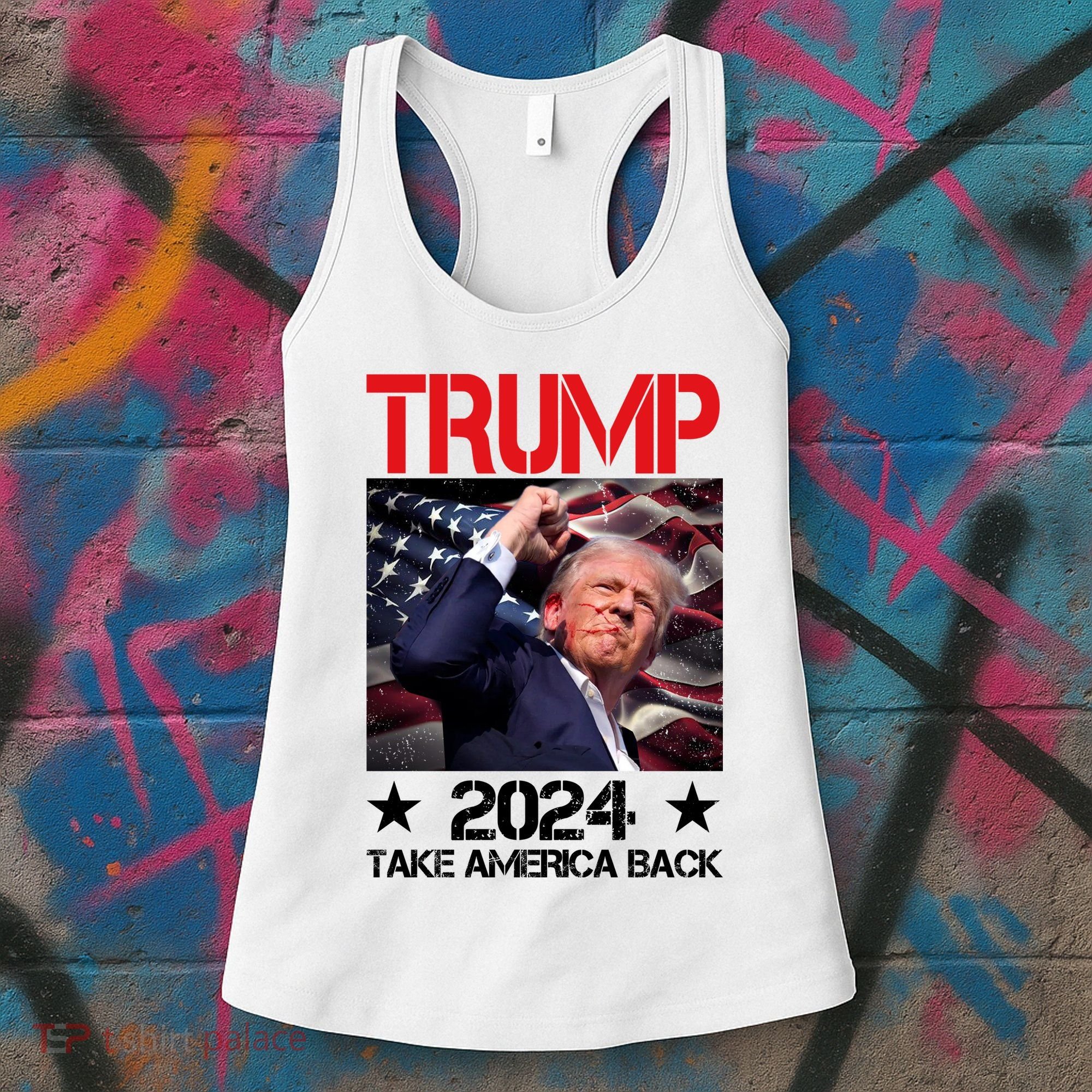 Donald Trump Fist Pump Take America Back 2024 Usa Women's Tank Top