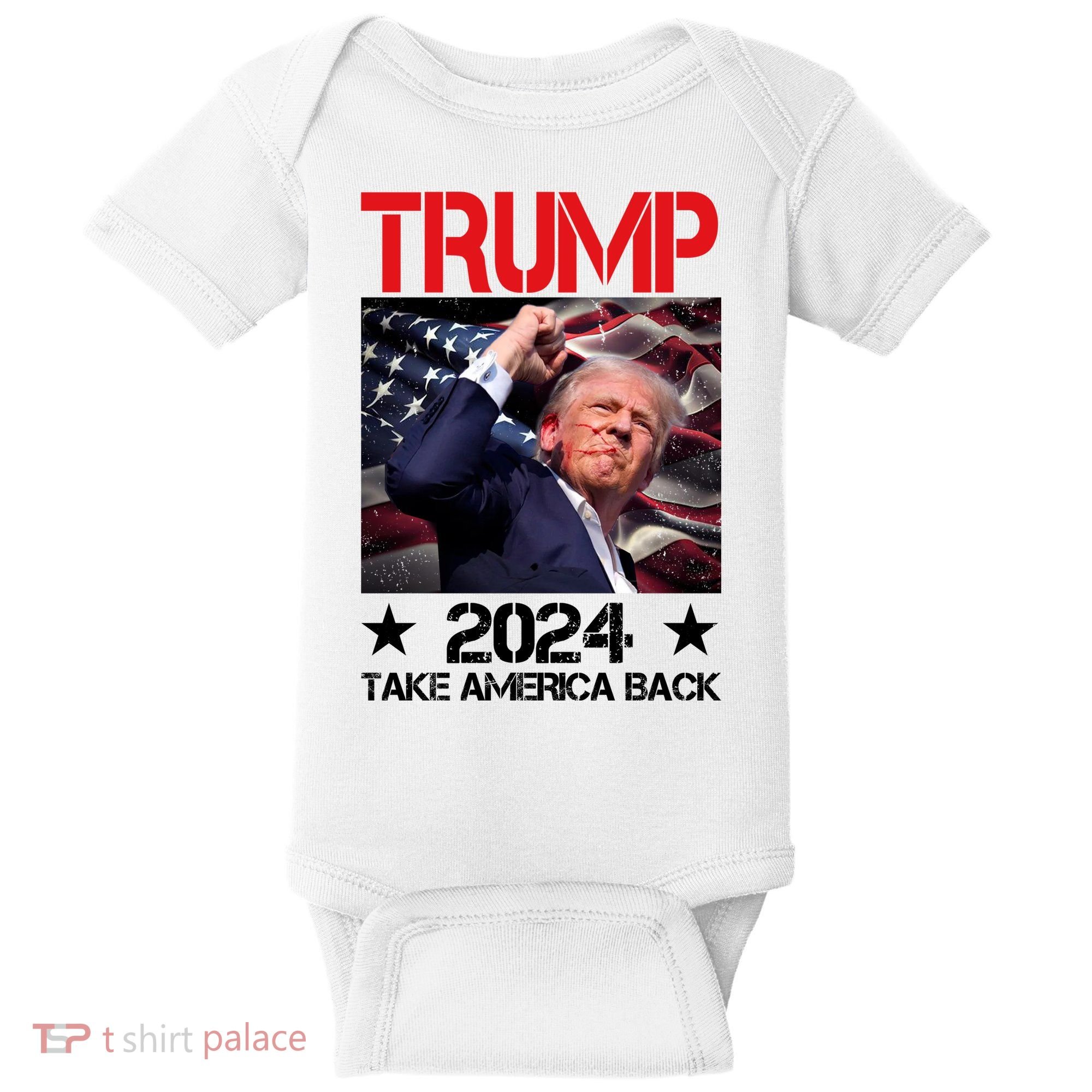 Donald Trump Fist Pump Take America Back 2024 Usa Baby Bodysuit