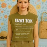 Dad Tax Funny Dad Tax Definition Father's Day Garment-Dyed Women's Muscle Tee thumb 4