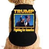 Donald Trump Fighting For America Doggie Tank thumb 0