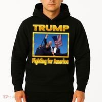 Donald Trump Fighting For America Hoodie thumb 2