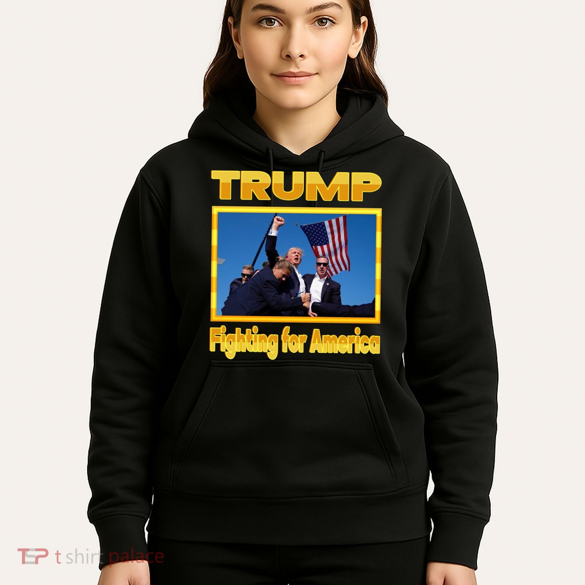 Donald Trump Fighting For America Hoodie