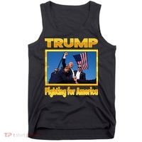 Donald Trump Fighting For America Tank Top thumb 0