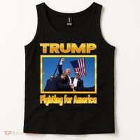 Donald Trump Fighting For America Tank Top thumb 2