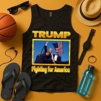 Donald Trump Fighting For America Tank Top thumb 4