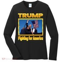 Donald Trump Fighting For America Women's Long Sleeve Shirt thumb 0