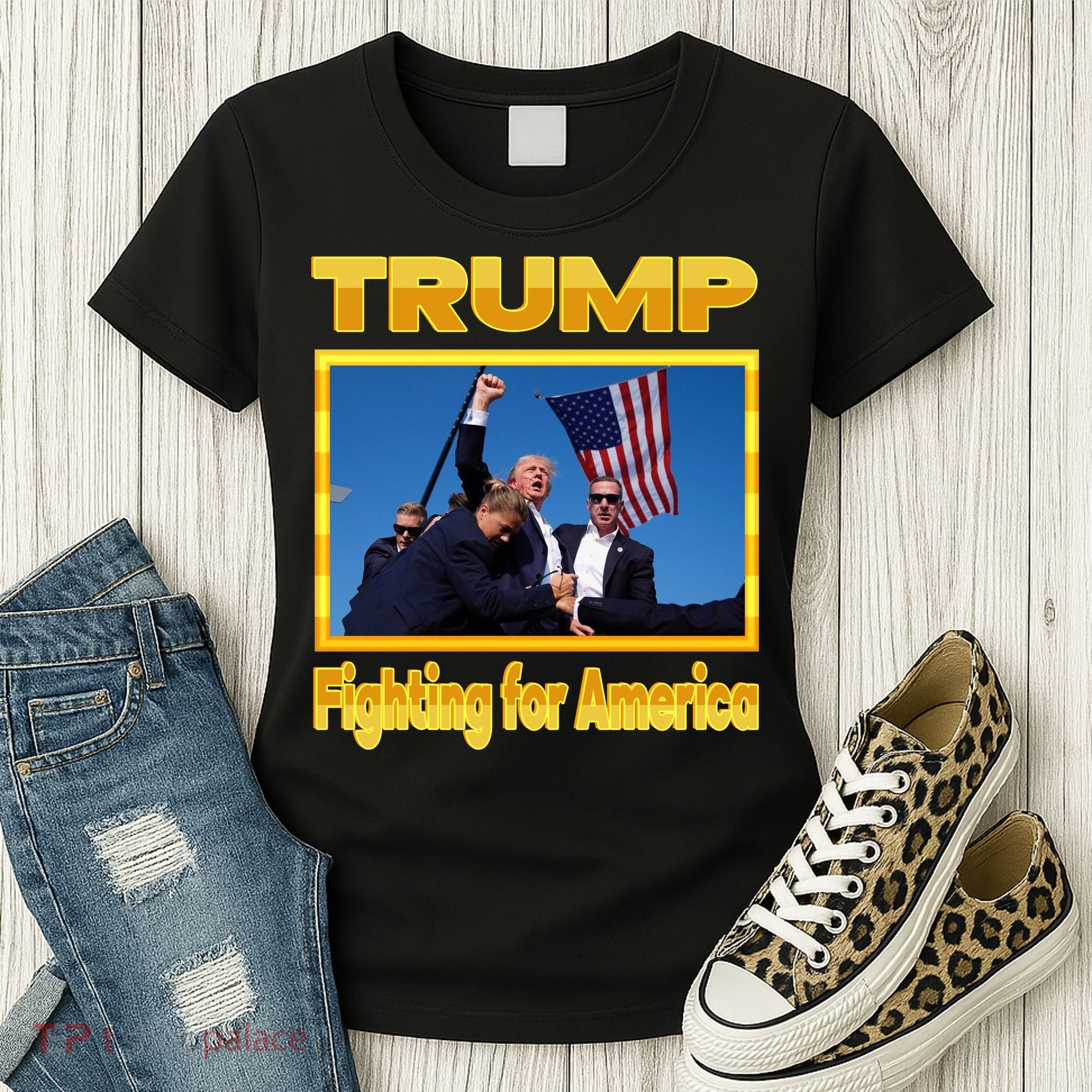 Donald Trump Fighting For America Women's T-Shirt