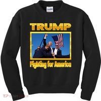 Donald Trump Fighting For America Kids Sweatshirt thumb 0