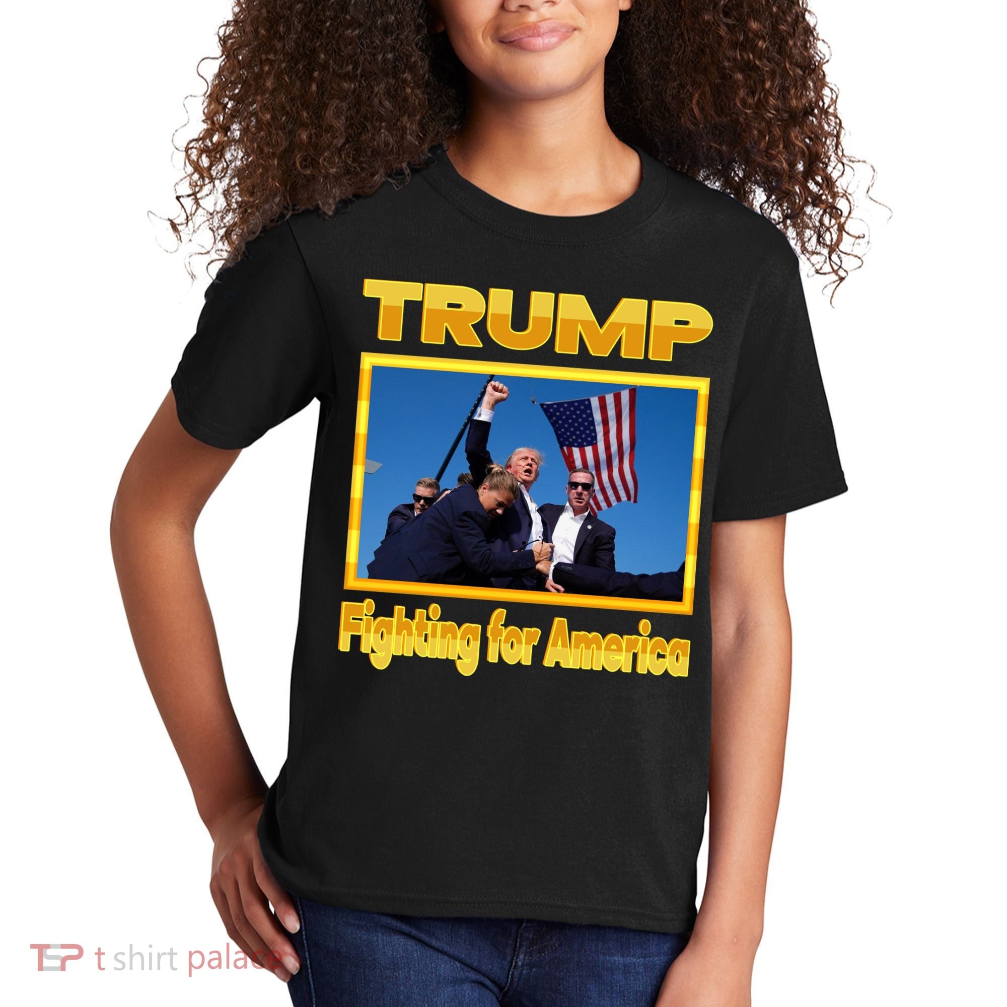 Donald Trump Fighting For America Kids T-Shirt