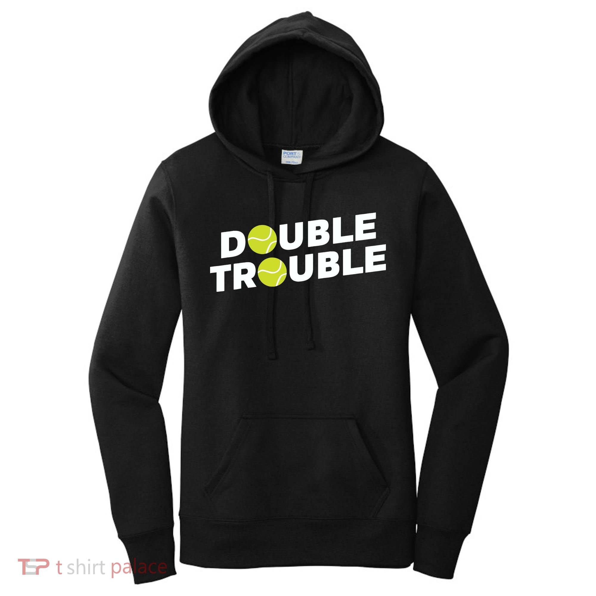 Double Trouble Funny Tennis With Tennis Balls Women's Hoodie