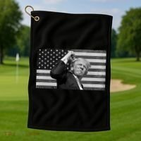 Donald Trump Fight Freedom Usa Flag Golf Towel thumb 1