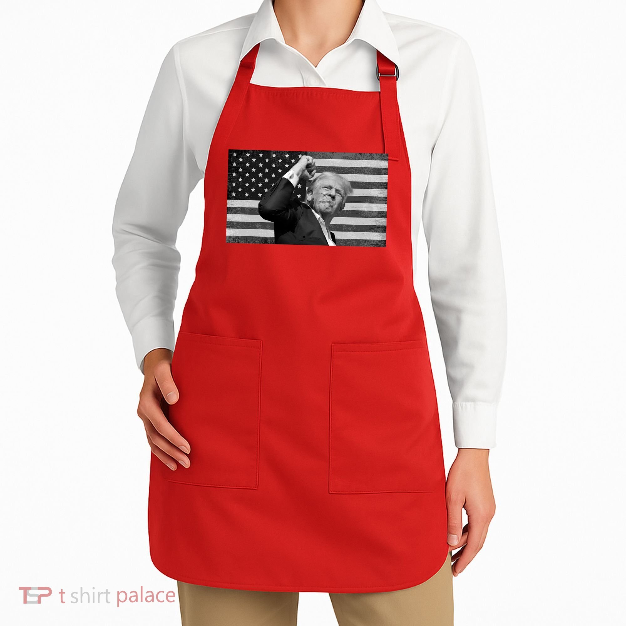 Donald Trump Fight Freedom Usa Flag Apron