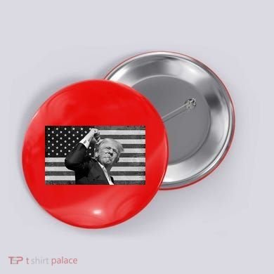 Donald Trump Fight Freedom Usa Flag Button