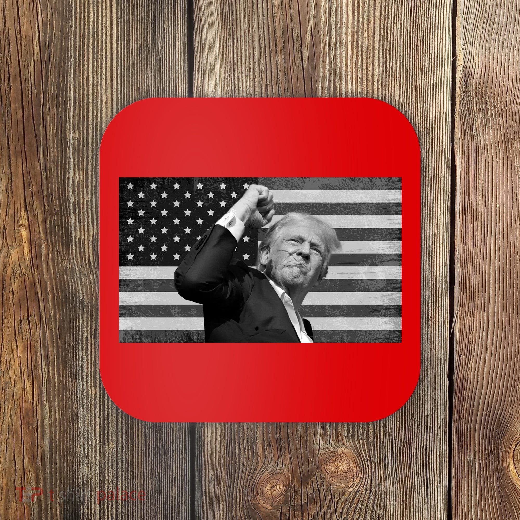 Donald Trump Fight Freedom Usa Flag Coaster