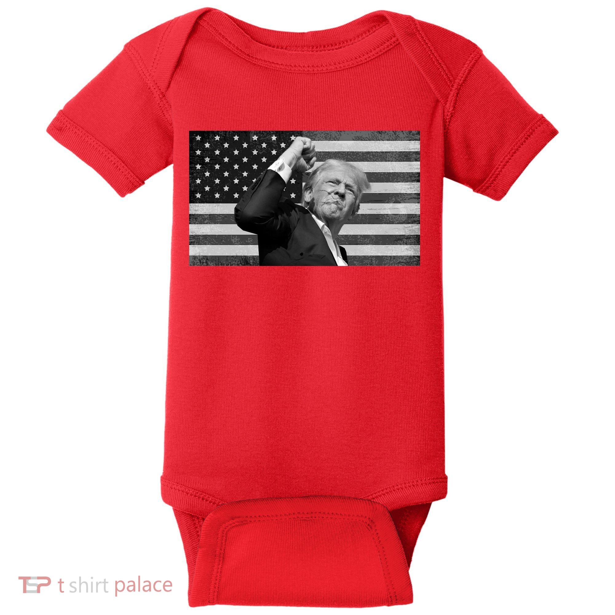 Donald Trump Fight Freedom Usa Flag Baby Bodysuit