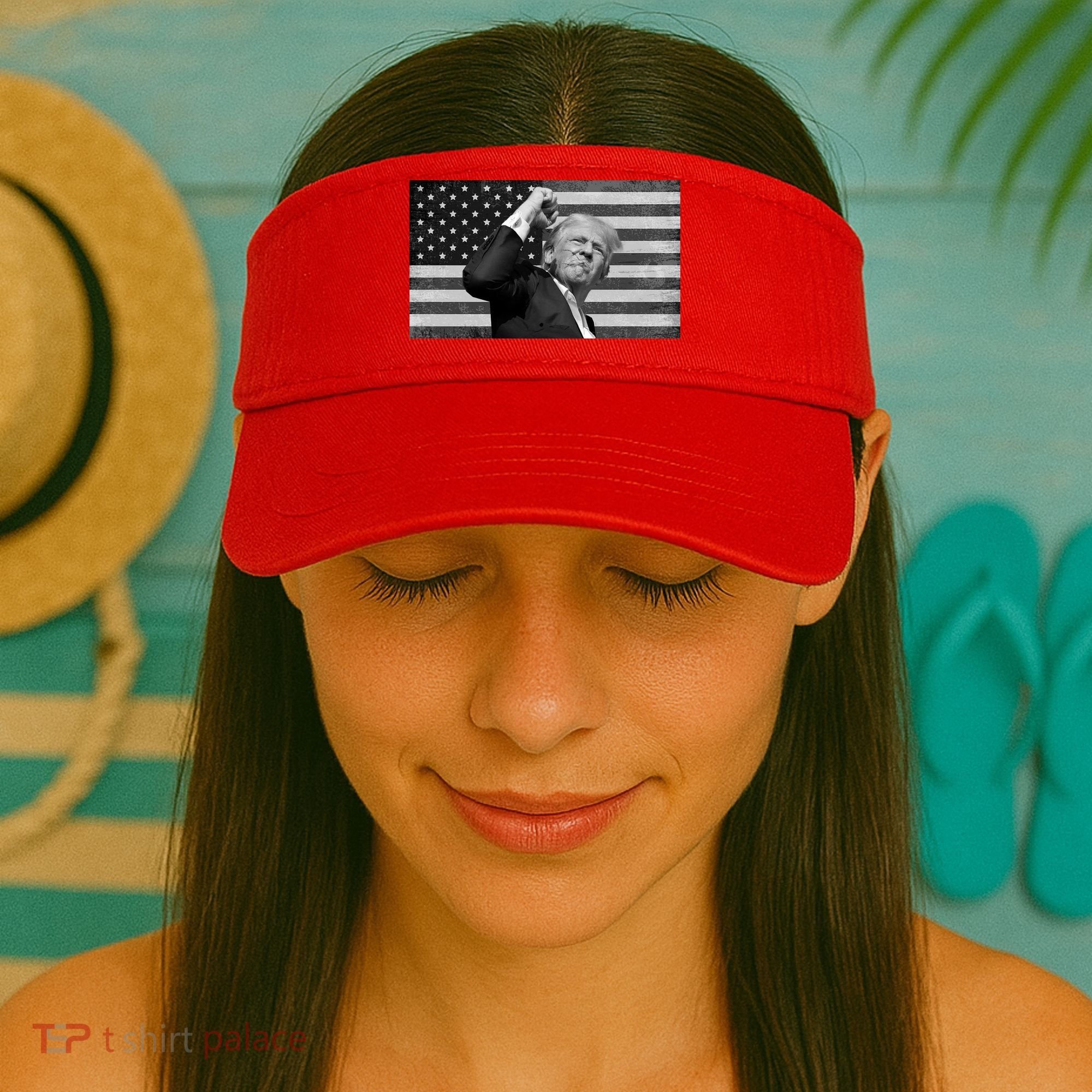 Donald Trump Fight Freedom Usa Flag Visor