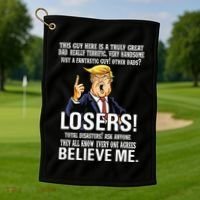 Donald Trump Fathers Day Great Dad Golf Towel thumb 1