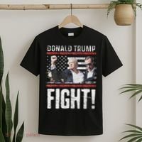 Donald Trump Fist American Flag Trump Fight T-Shirt thumb 2