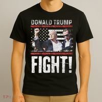 Donald Trump Fist American Flag Trump Fight T-Shirt thumb 3