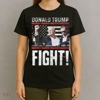 Donald Trump Fist American Flag Trump Fight T-Shirt thumb 4