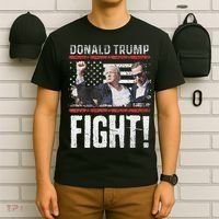 Donald Trump Fist American Flag Trump Fight T-Shirt thumb 6
