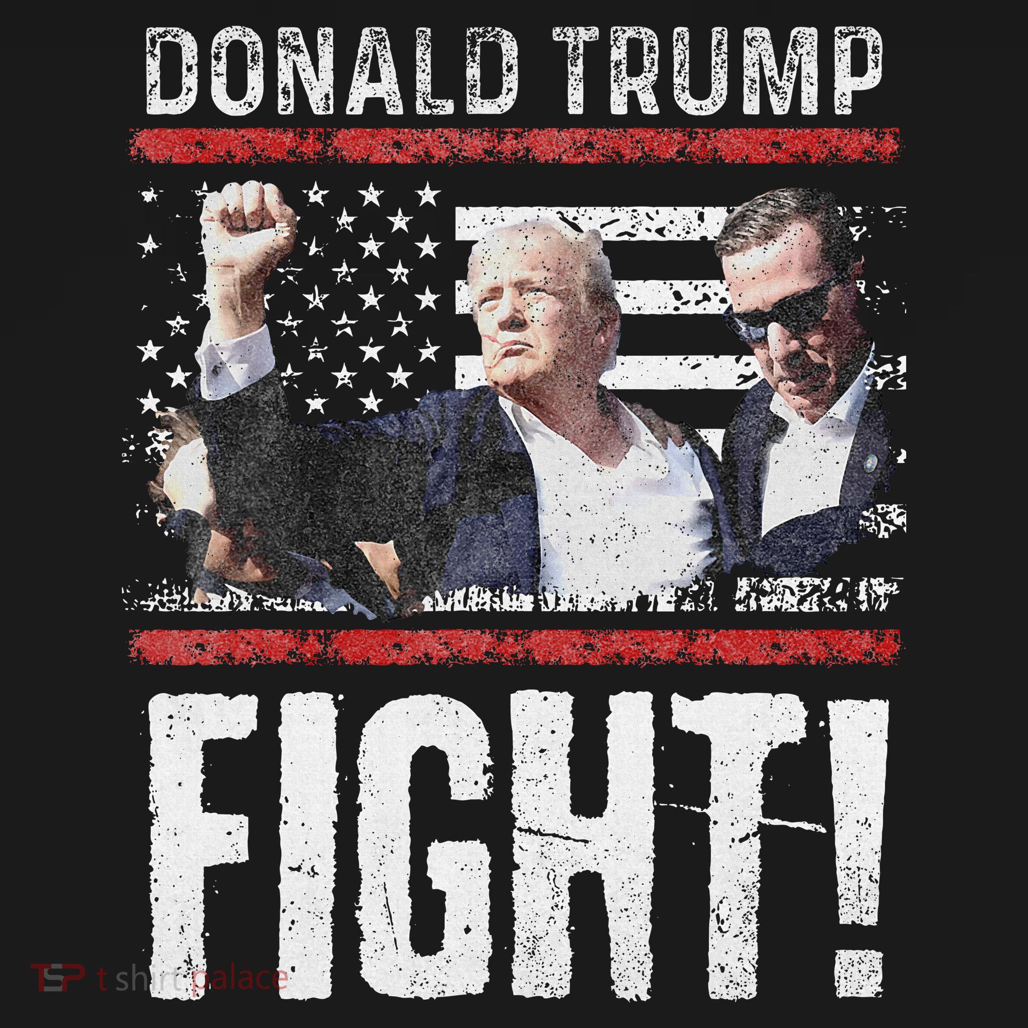 Donald Trump Fist American Flag Trump Fight T-Shirt
