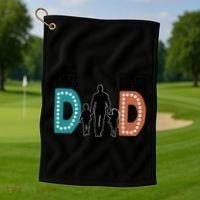 Dad The First Hero FatherS Day Gift Golf Towel thumb 1