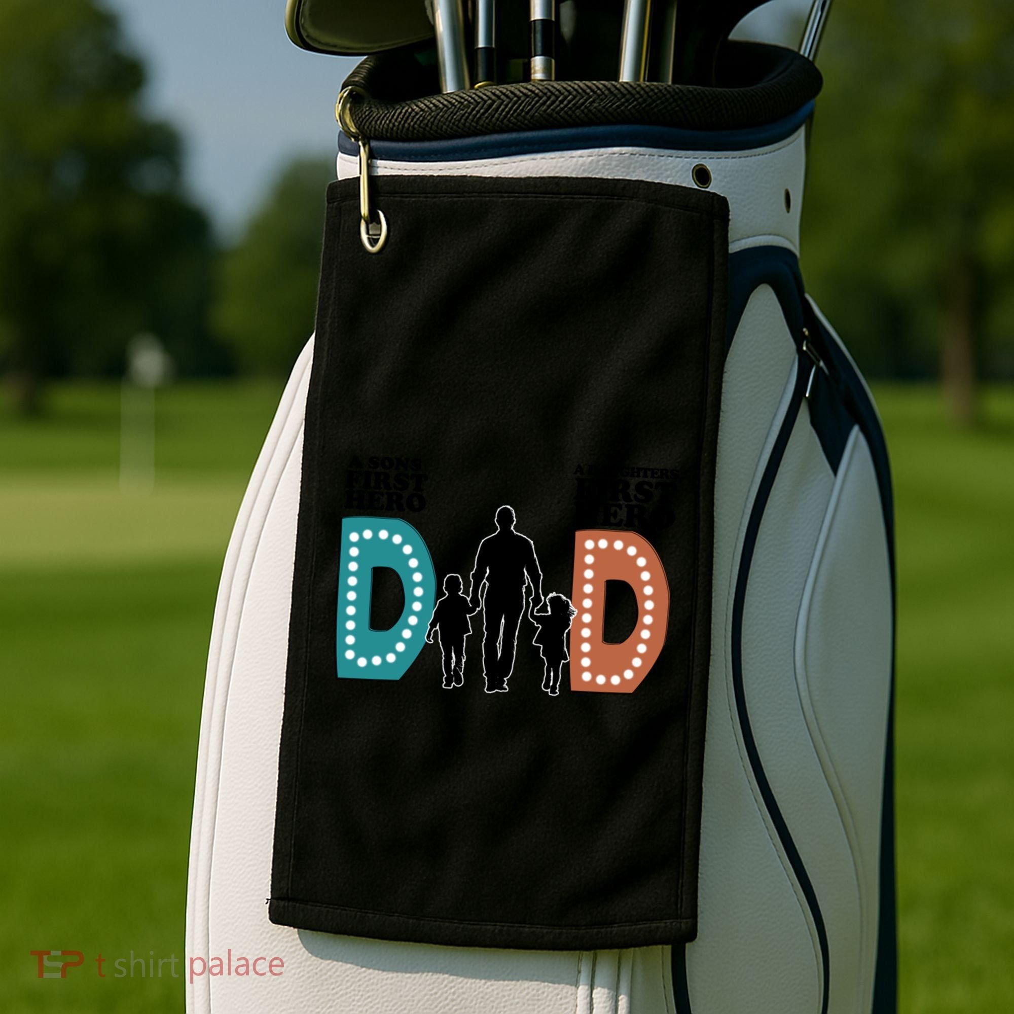 Dad The First Hero FatherS Day Gift Golf Towel