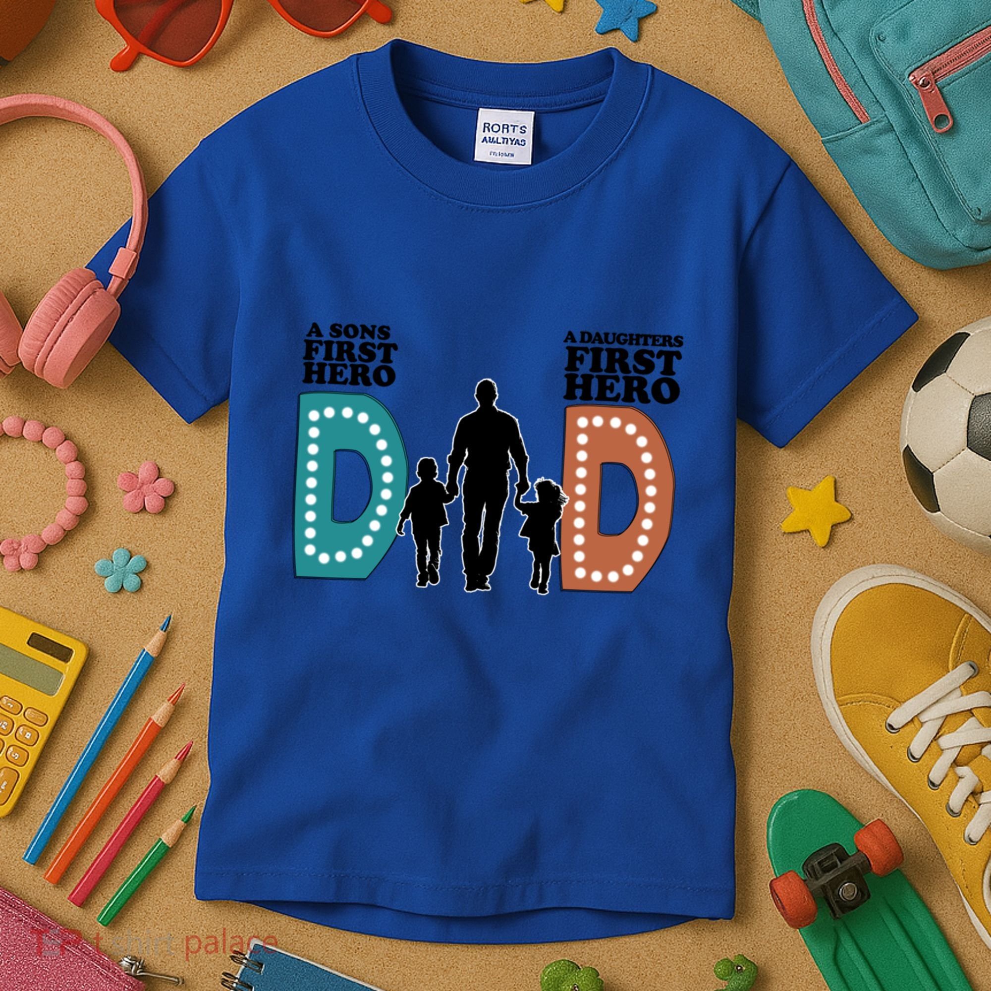 Dad The First Hero FatherS Day Gift Kids T-Shirt