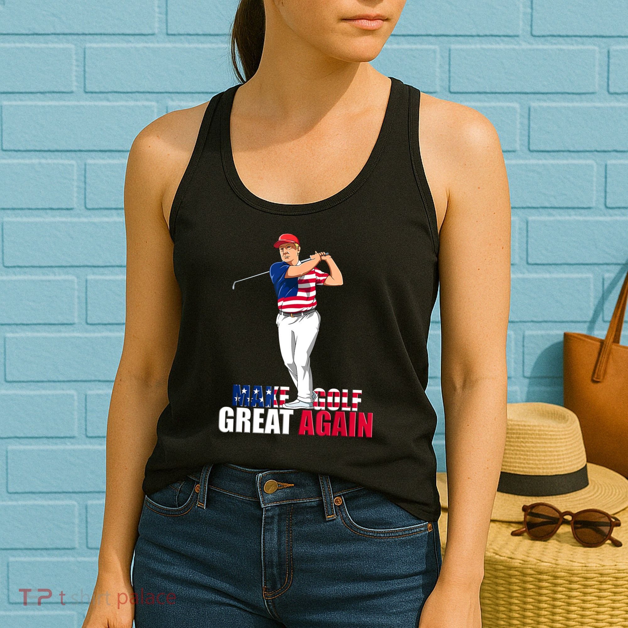 Donald Trump Funny Golf Gift Women's Tank Top