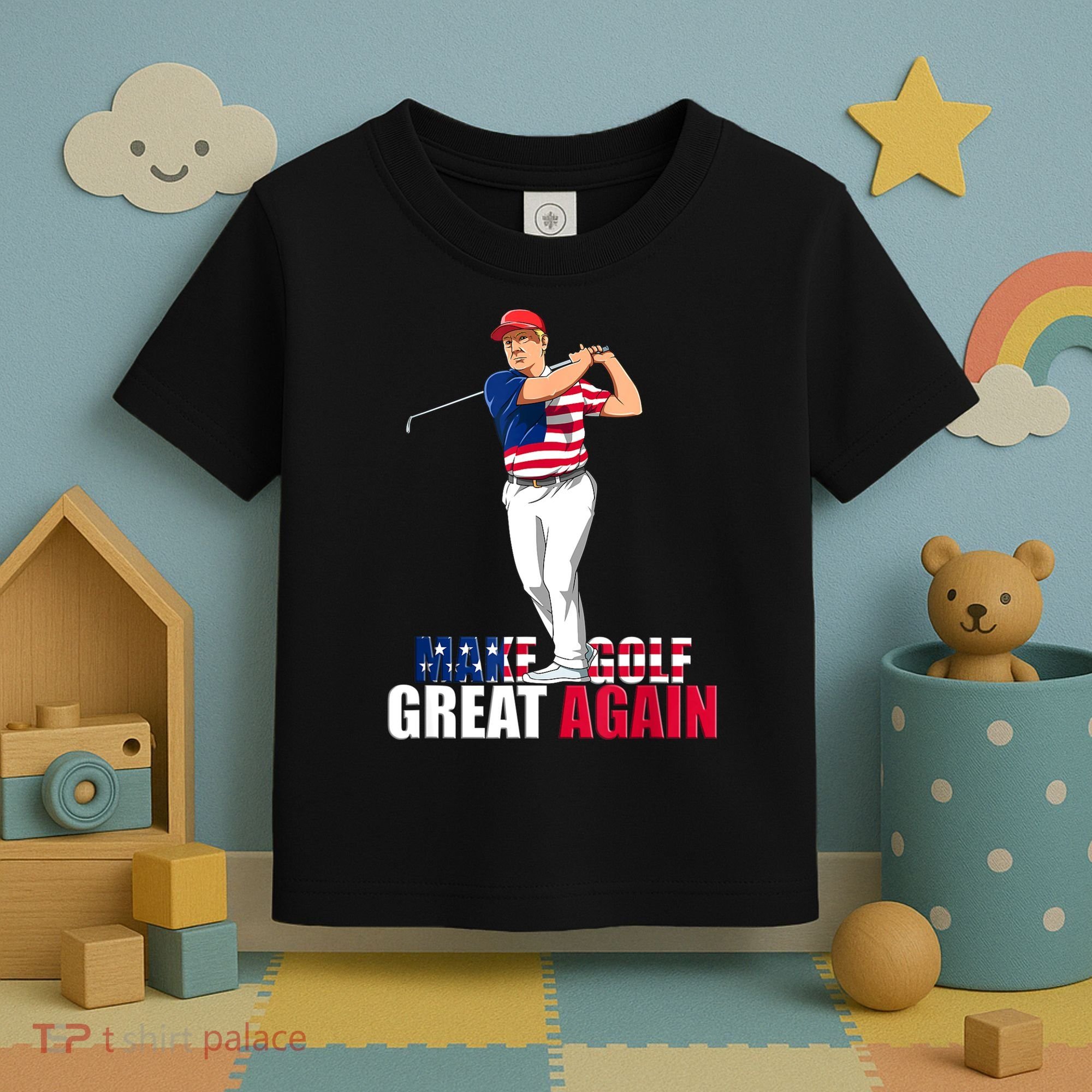 Donald Trump Funny Golf Gift Toddler T-Shirt