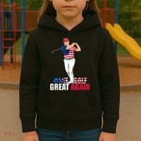Donald Trump Funny Golf Gift Kids Hoodie thumb 3