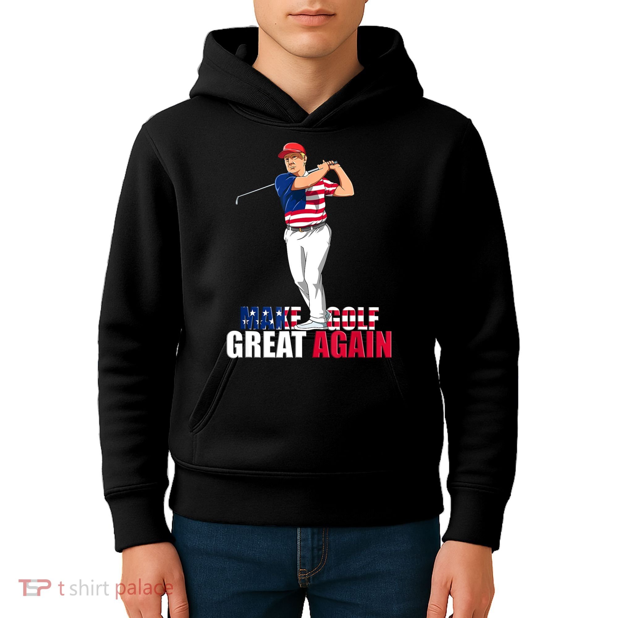 Donald Trump Funny Golf Gift Kids Hoodie