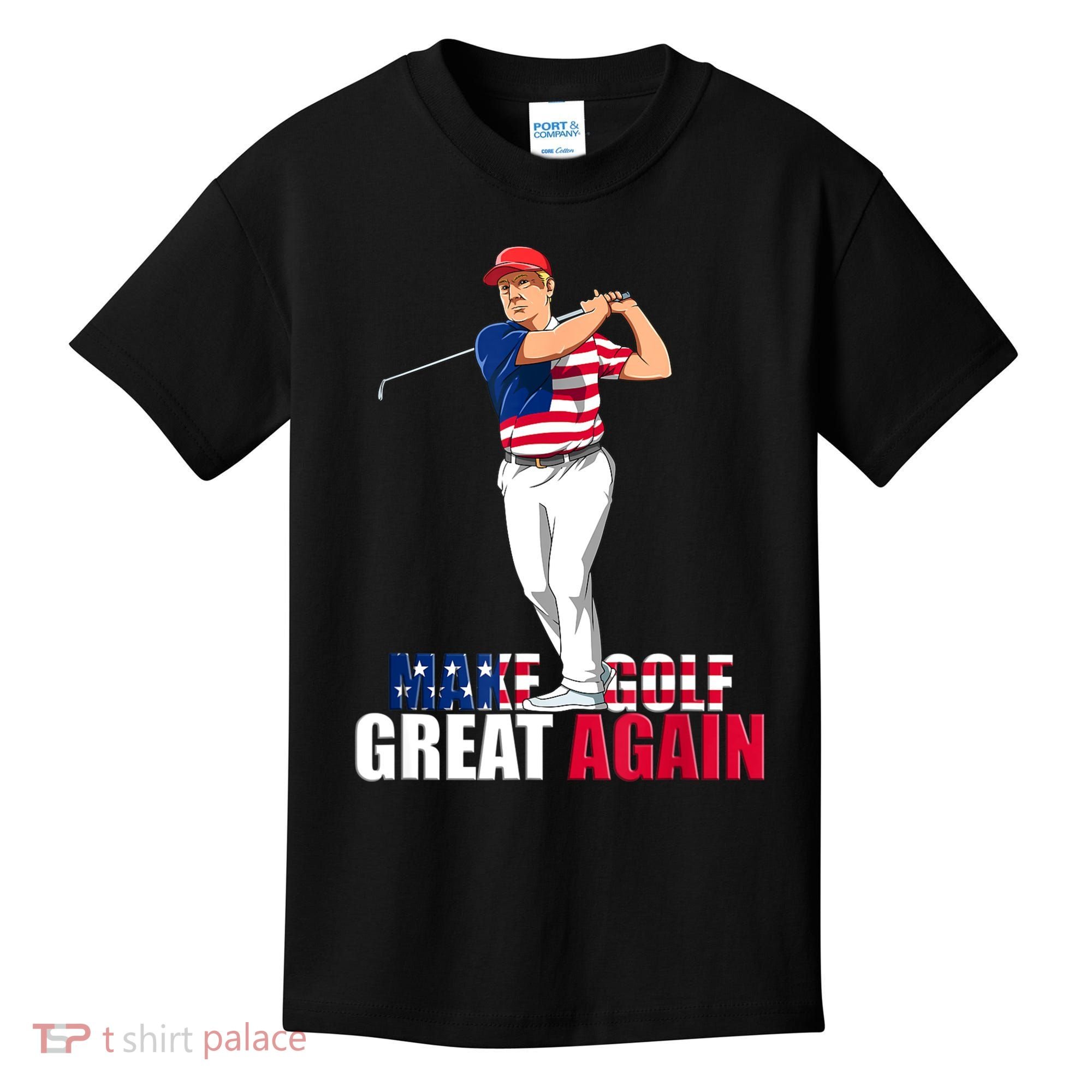 Donald Trump Funny Golf Gift Kids T-Shirt