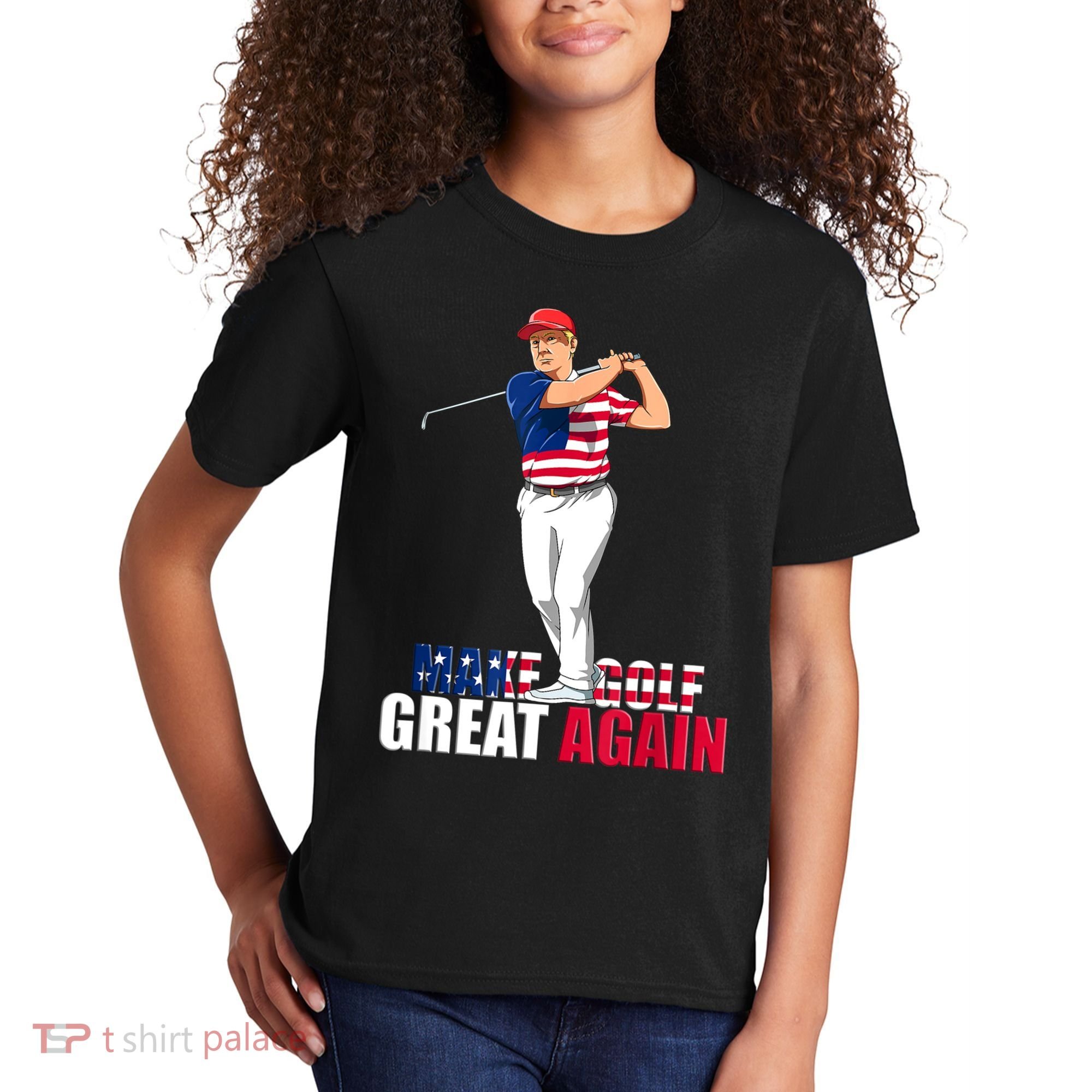 Donald Trump Funny Golf Gift Kids T-Shirt