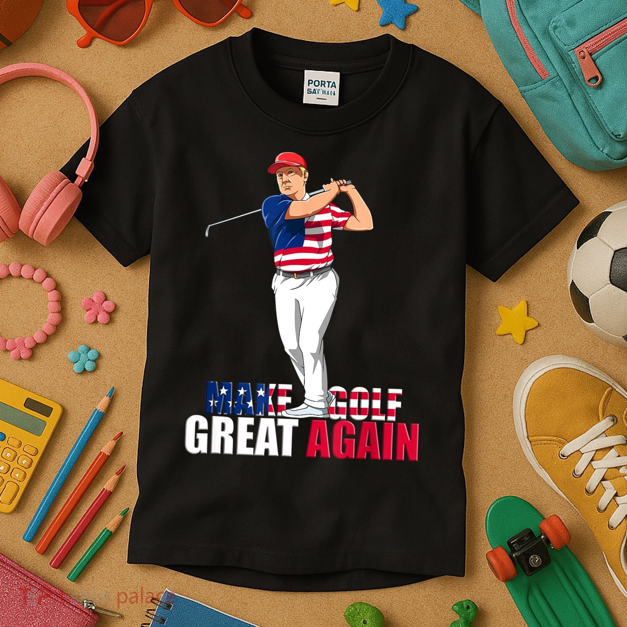 Donald Trump Funny Golf Gift Kids T-Shirt