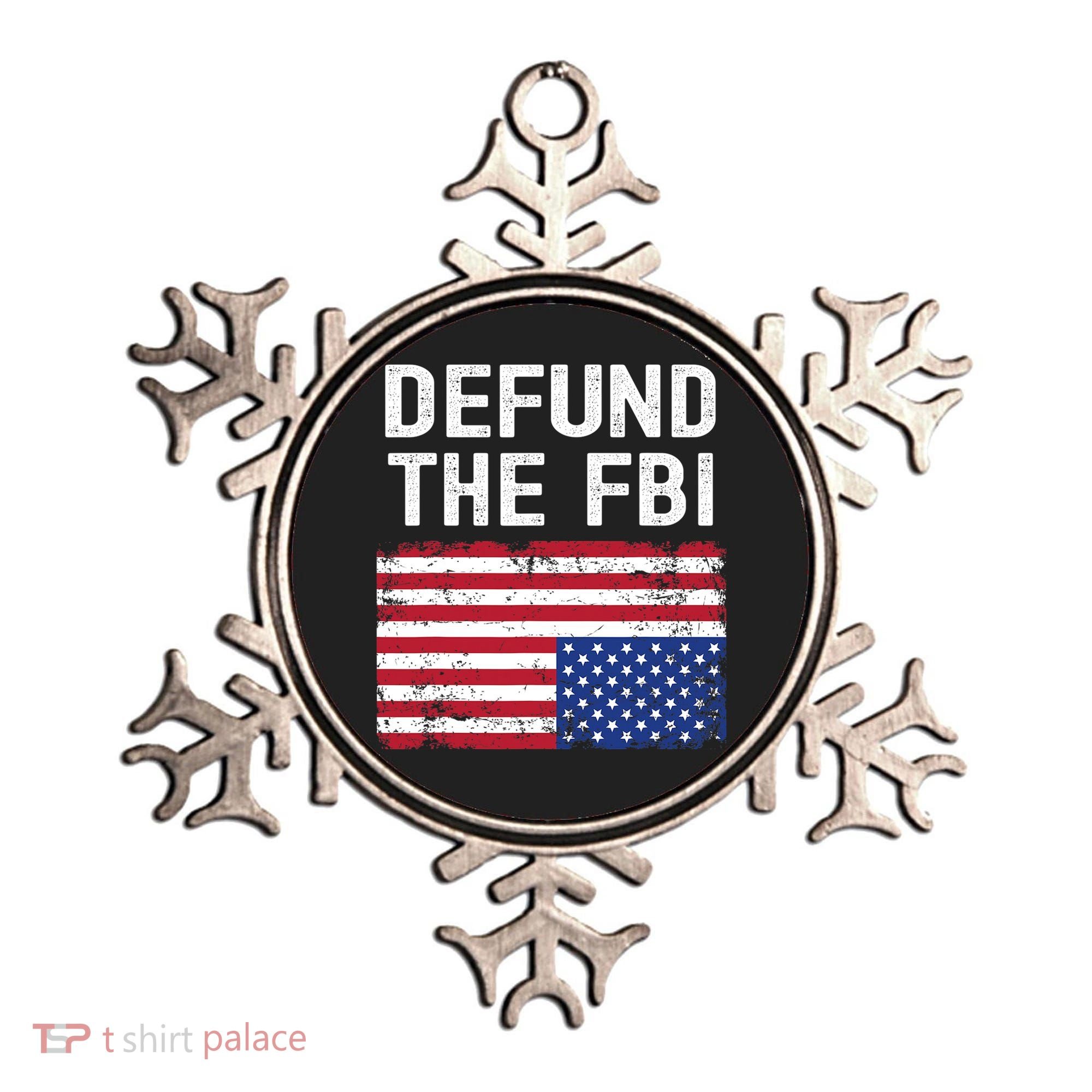 Defund The FBI American Flag Ornament