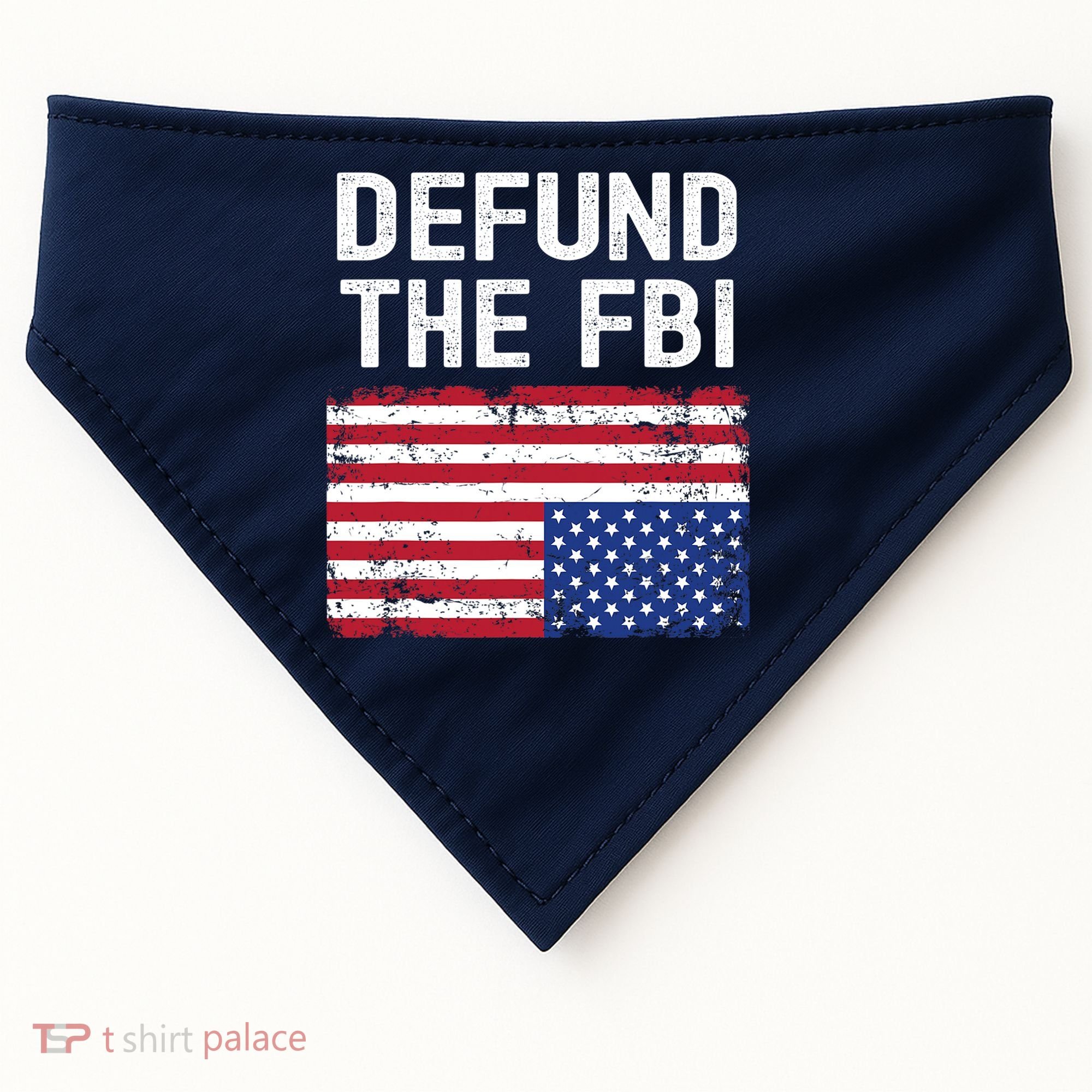 Defund The FBI American Flag USA-Made Doggie Bandana