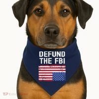 Defund The FBI American Flag USA-Made Doggie Bandana thumb 1