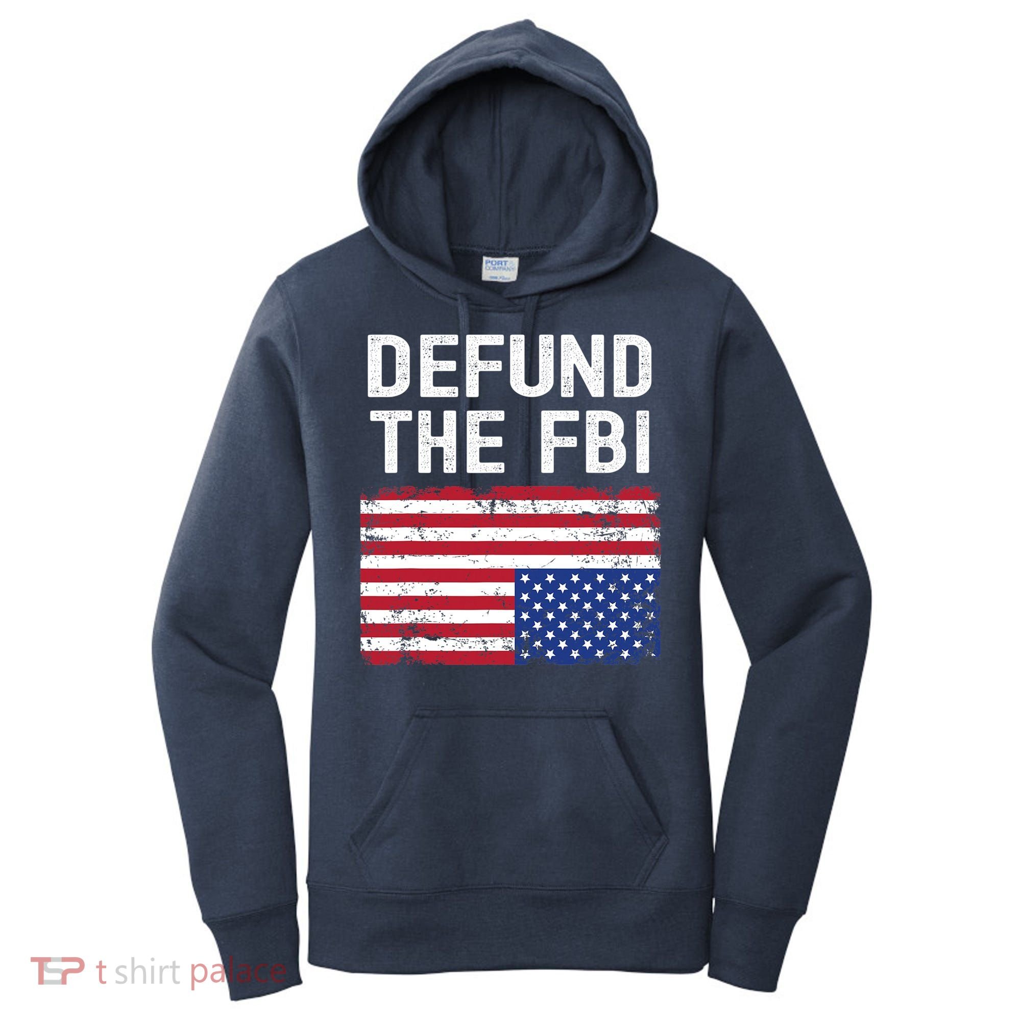 Defund The FBI American Flag Women's Hoodie