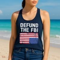 Defund The FBI American Flag Women's Tank Top thumb 2