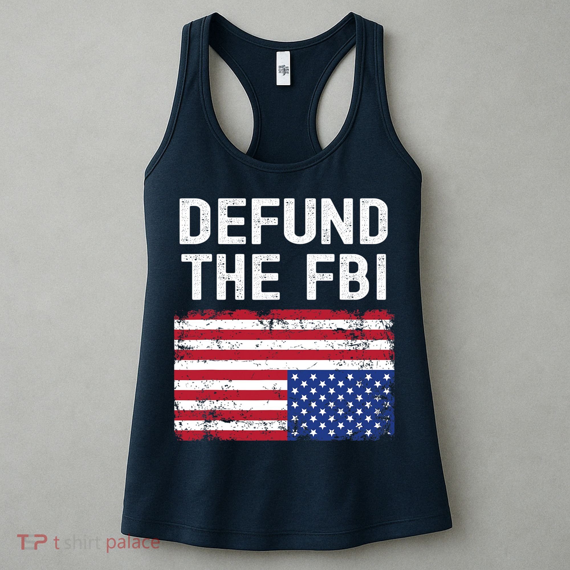 Defund The FBI American Flag Women's Tank Top