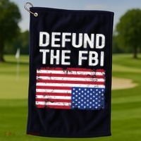 Defund The FBI American Flag Golf Towel thumb 1
