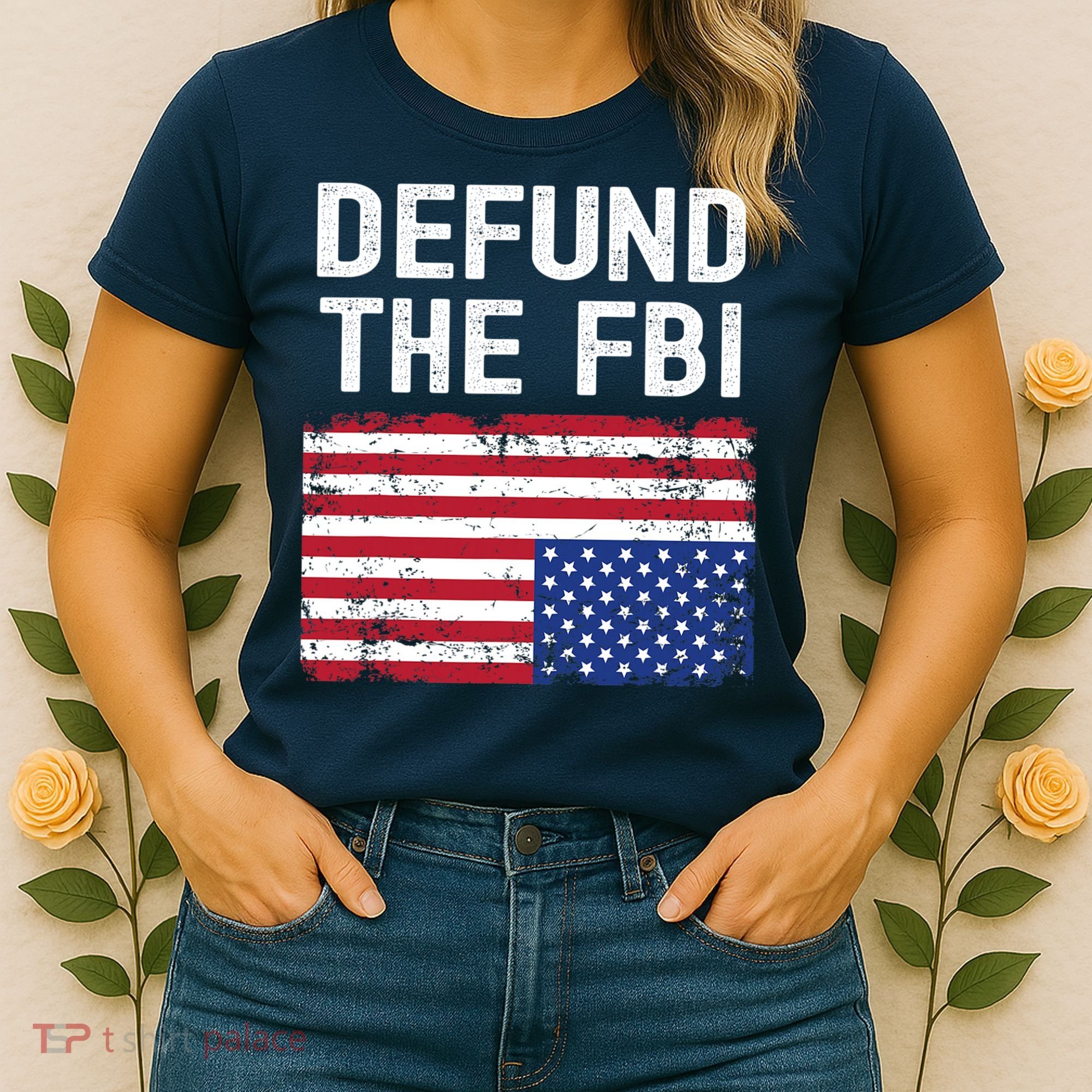 Defund The FBI American Flag Women's T-Shirt