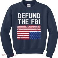 Defund The FBI American Flag Kids Sweatshirt thumb 0