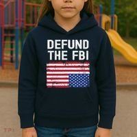 Defund The FBI American Flag Kids Hoodie thumb 3