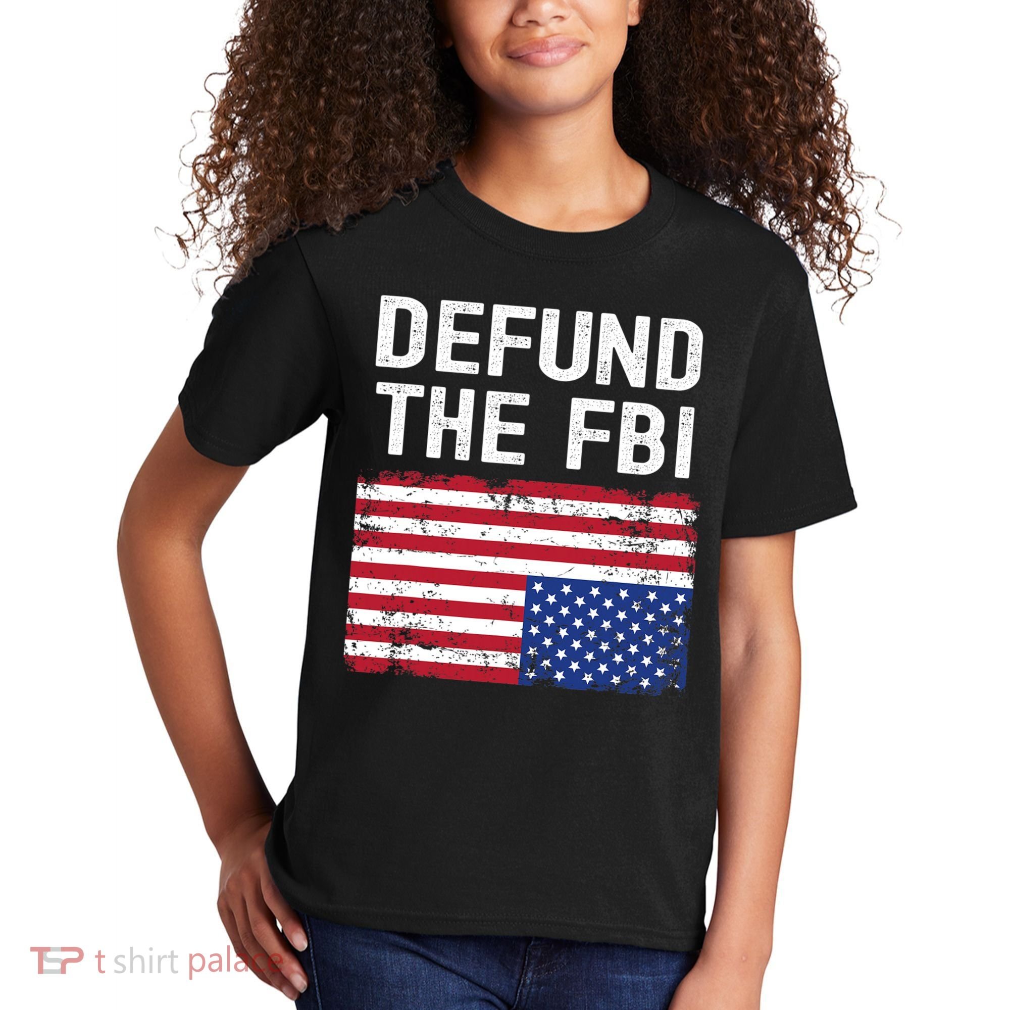 Defund The FBI American Flag Kids T-Shirt