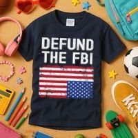 Defund The FBI American Flag Kids T-Shirt thumb 3